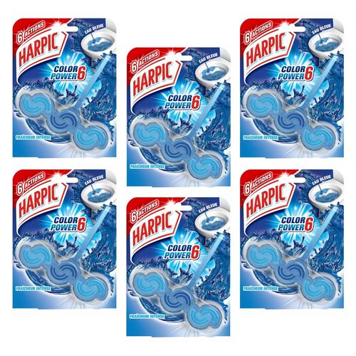 HARPIC Lot de 6 Blocs WC Color Power Eau Bleue