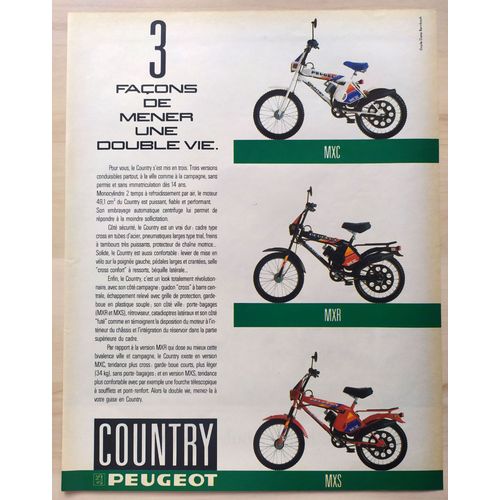 Publicité Papier - Vélos Peugeot Contry Mxc, Mxr Et Mxs De 1986