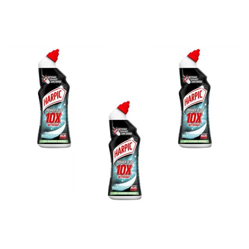 HARPIC Lot de 3 Flacons de 750 ml Gel Power Plus Nettoyage Efficace Sans Brosse avec 35% de plastique recyclé Taches Tenaces