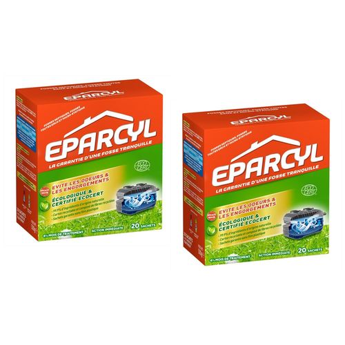 Eparcyl Lot de 2 Activateurs Naturel Fosse Septique  20 sachets (4 mois de traitement)  Activateur Biologique Fosse Septique