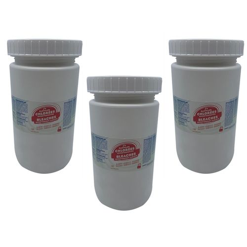 Orapi Lot de 3 Boîtes 300 Pastilles 44% Chlore Actif - 1 Kg Désinfection sols et surfaces