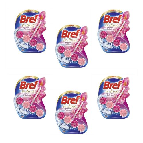 Bref Lot de 6 Deluxes Magnolia précieux  Bloc WC (50g)  Nettoyant WC
