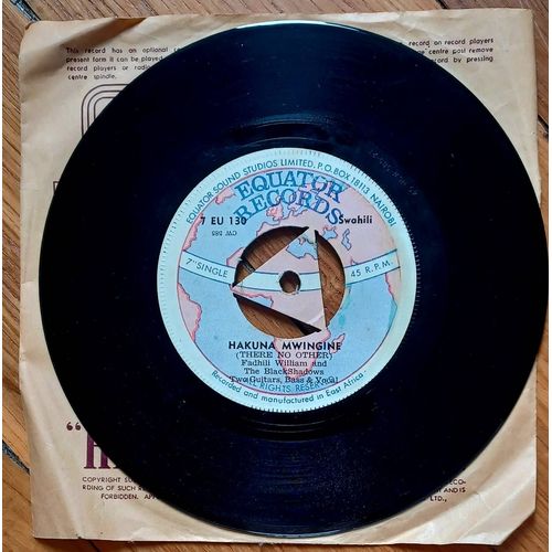 Fadhili William And The Black Shadows (2) - Malaika (My Angel) / Hakuna Mwingine (There No Other). 45 Tours