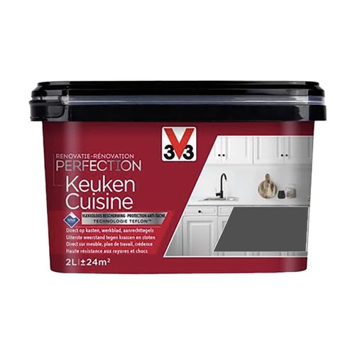 Peinture Rénovation Cuisine Satin noir quartz Pot 2L