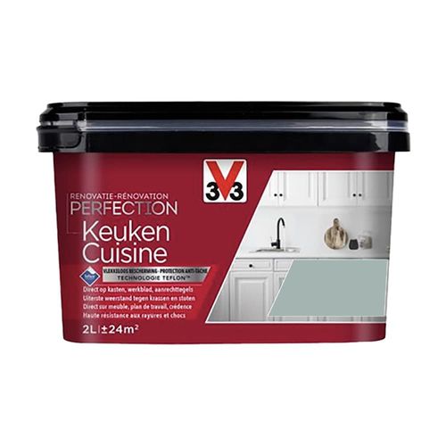 Peinture Rénovation Cuisine Satin vert agave Pot 2L