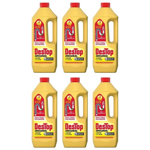 DESTOP Lot de 6 D¿boucheurs Liquide ORIGINAL - 4 doses par Flacon de 950ml
