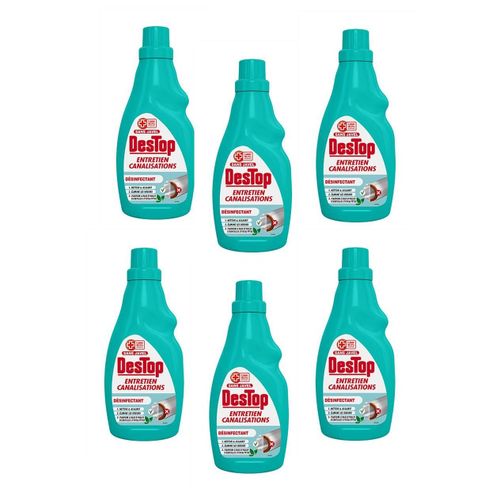 DESTOP Lot de 6 Flacons de 750ml Gel Entretien Canalisation D¿sinfectant
