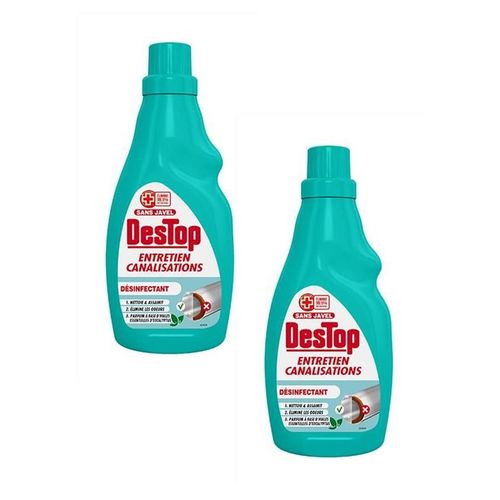 DESTOP Lot de 2 Flacons de 750ml Gel Entretien Canalisation D¿sinfectant