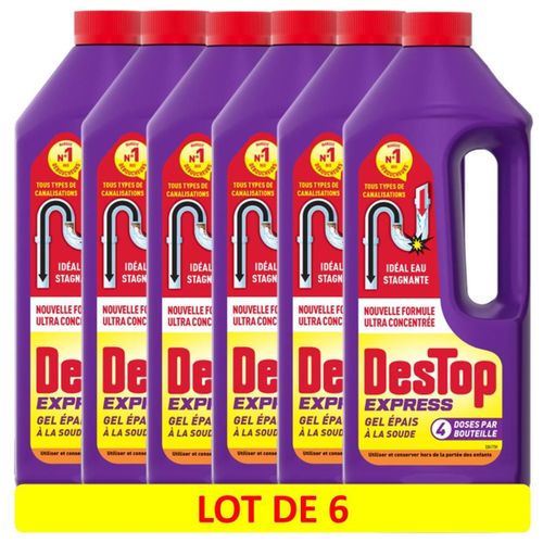 DESTOP Lot de 6 D¿boucheurs Gel Express- 4 doses Flacon de 950ml