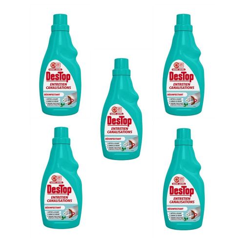 DESTOP Lot de 5 Flacons de 750ml Gel Entretien Canalisation D¿sinfectant