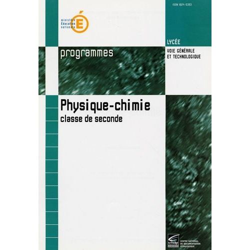 Physique-Chimie 2e - Programmes