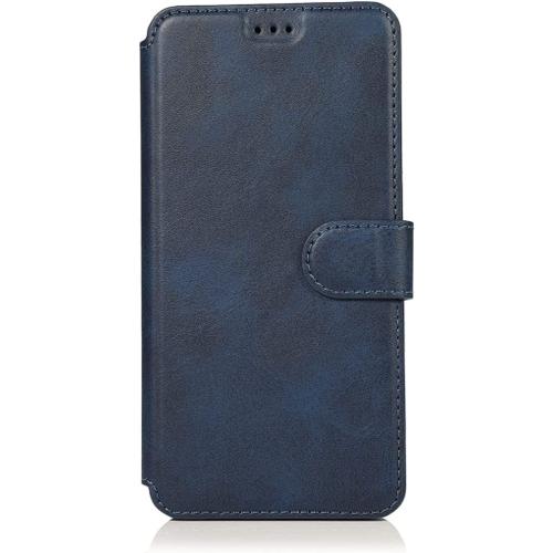 Tianyue Coque Iphone 12 Pro Max, L'étui Portefeuille En Cuir Pu De Qualité Supérieure, L'étui À Rabat À Fermeture Magnétique, Pour Étui Pour Téléphone Iphone 12 Pro Max - Bleu Foncé