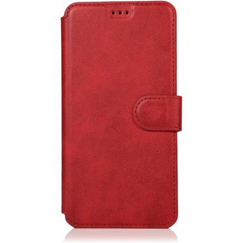 Tianyue Coque Iphone 12 Pro Max, L'étui Portefeuille En Cuir Pu De Qualité Supérieure, L'étui À Rabat À Fermeture Magnétique, Pour Étui Pour Téléphone Iphone 12 Pro Max - Rouge