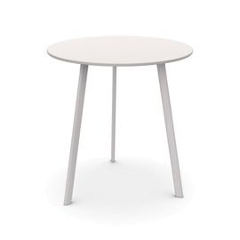 Magis Table Ronde Pour L'extérieur Striped Ø 70 Cm (Blanc - Hpl Et Acier Peint)