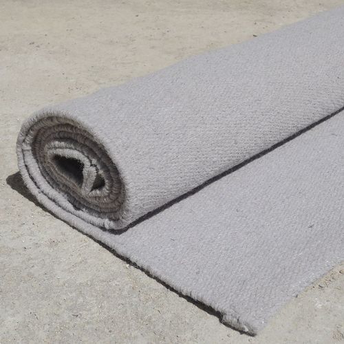 Tapis Rectangulaire En Plastique Recyclé Tissé Main Gris Perle Indoor Outdoor 160 X 230 Cm Niels