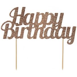 Cake Topper Anniversaire 18x15cm Rose Gold