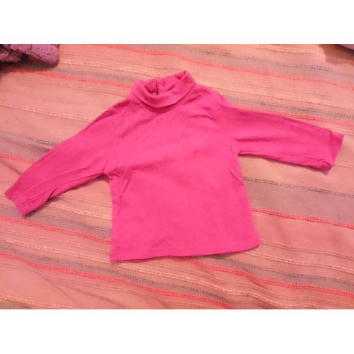 Top Rose Col Roulé 3 Mois.