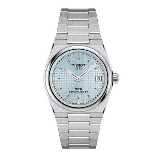 Montre Femme Tissot Prx Powermatic 80 Acier Cadran Bleu Glacier