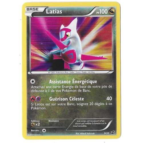 Latias 9/20 - 100pv - Noir Et Blanc : Coffre Des Dragons - Carte Holo Pokémon Française