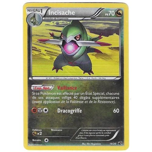 Incisache 14/20 - 70pv - Noir Et Blanc : Coffre Des Dragons - Carte Holo Pokémon Française