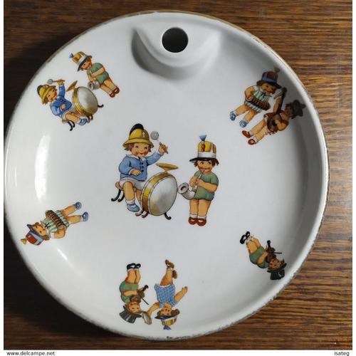 Assiette De Bébé En Porcelaine De Limoges "Enfants Musiciens"