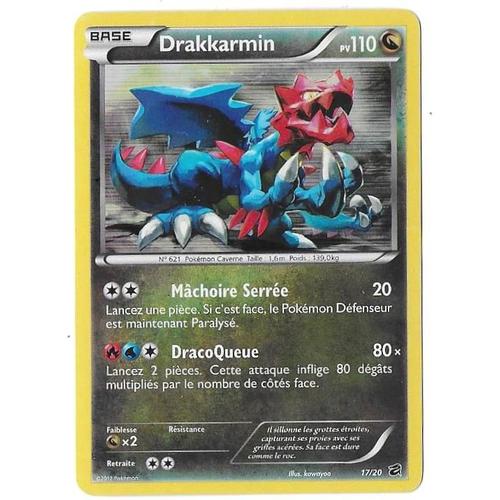 Drakkarmin 17/20 - 110pv - Noir Et Blanc : Coffre Des Dragons - Carte Holo Pokémon Française