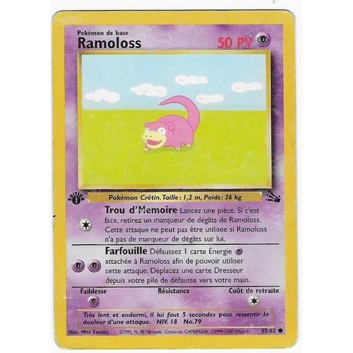 Ramoloss 55/62 Edition 1 - 50pv - Fossile - Carte Pokémon Française