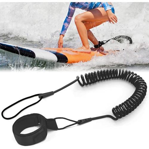 10 Pieds Leash Paddle,Rétractabl Leash De Planche De Surf Pour Stand Up Paddle Board,Kayak(Noir)