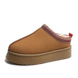 Bottes De Neige Femmes Simple Doublure En Fausse Fourrure Et De Maintien Au Chaud La Conception Antidérapante Confortables Et La Mode La Plate Forme De La Semelle