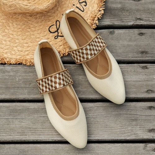 Ballerines Décontractées À Talons Bas Pour Femme,Baskets Élégantes,Confortables,Bout Jolie Tu - 41
