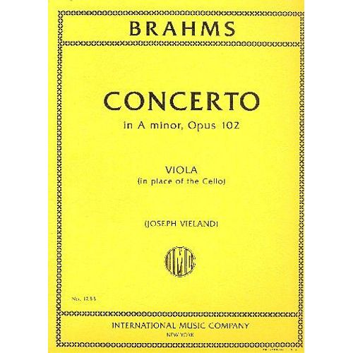 Johannes Brahms Viola Part For Double Concerto Op 102 (Vieland) Pour: Violon Alto