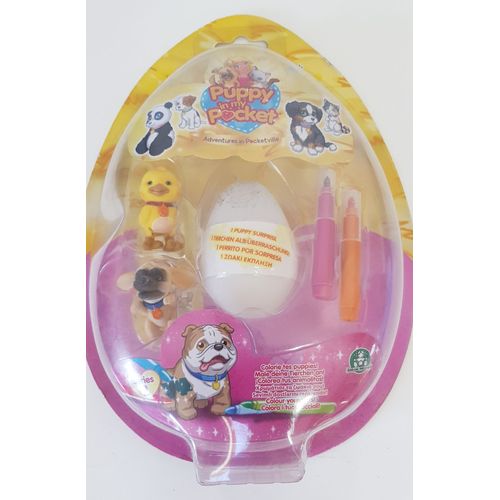 Jouet / Poupée / Cadeau / Puppy In My Pocket / 1 Puppy Surprise / Coffret Qui Contient Des Petits Animaux Chien Poussin + Accessoires Feutres + Puppy Surprise