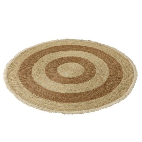 Paris Prix - Tapis Rond Déco "Floche Écorce" 120cm Naturel