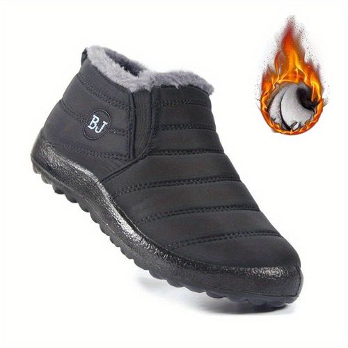 Chaussures De Neige Chaudes Imperméables Pour Femmes Bottes De Couple Noires Bottes Basses Confortables Chaussures Respirantes De Randonnée Hiver