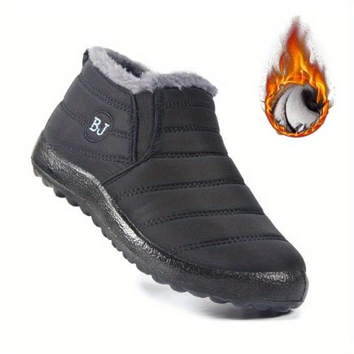 Chaussures De Neige Chaudes Imperméables Pour Femmes Bottes De Couple Noires Bottes Basses Confortables Chaussures Respirantes De Randonnée Hiver