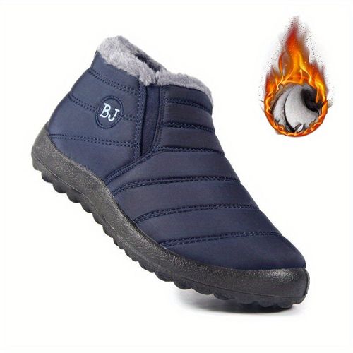 Chaussures De Neige Chaudes Imperméables Pour Femmes Bottes De Couple Noires Bottes Basses Confortables Chaussures Respirantes De Randonnée Hiver