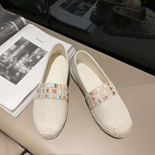 Chaussures En Toile Tissée Fish Suffolk Pour Femmes Chaussures Plates Rétro Enfiler Extérieur Plate Forme Légère Mocassins Féminins Coréen 2023