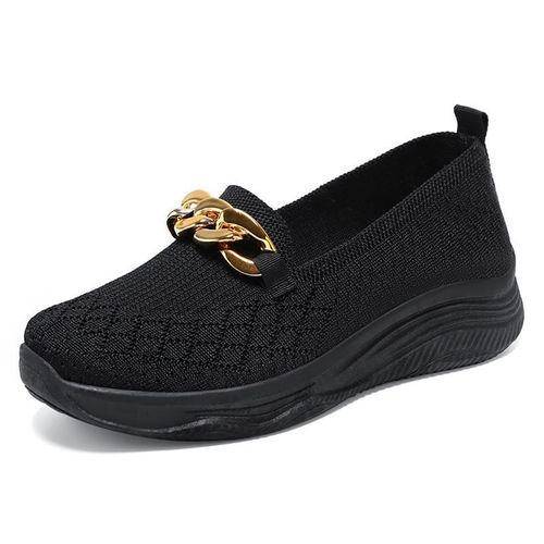 Chaussures Plateforme Décontractées Pour Femmes Mocassins Enfiler Chaussures Plates En Coton Compensé Chaussures Esthétiques Baskets Rondes Pour Femmes Luxe Printemps