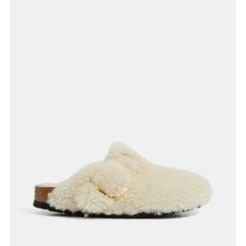 Birkenstock Mulestroites Boston Big Buckle Teddy Beige