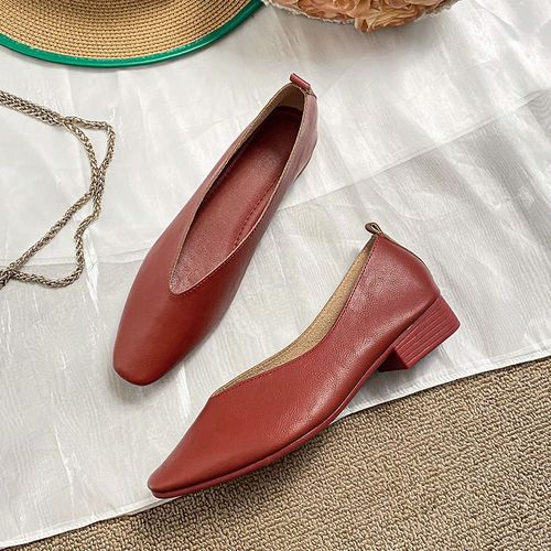Chaussures Françaises Talons Bas Et Bouche Peu Profonde Pour Femme Chaussures Simples Semelle Souple Plates 2023 Couleur Unie Légère Confortable Respirante Et Décontractée