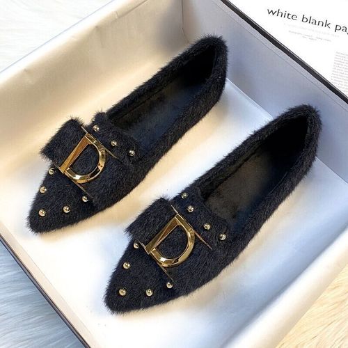 Chaussures Mocassins Pointus Pour Femmeschaussures Mao Maochaussures Plates En Velours Pour Femmescheveux De Visonjokerbureauautomnehiver