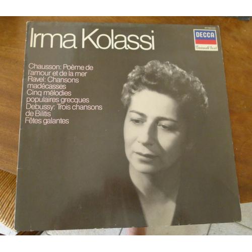 Disque Vinyle 33t Irma Kolassi Ravel Debussy Chausson