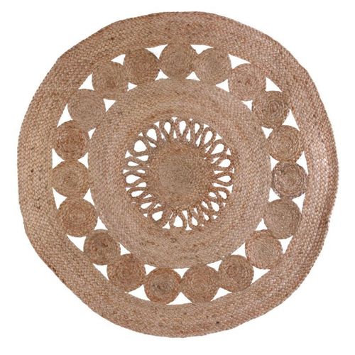 Paris Prix - Tapis Rond En Jute Ajouré "Richmond" 90cm Naturel