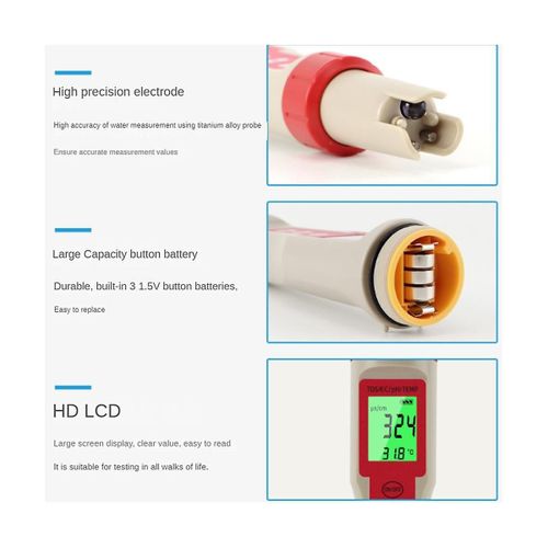 4-in-1 Digital Water Quality Tester Ph/tds/ec/temperature Meter For Pools Aquariums Drinking Water