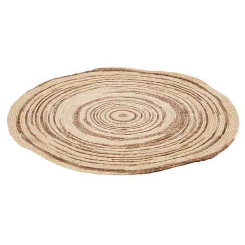 Paris Prix - Tapis Rond Déco "Maïs" 79cm Beige & Marron