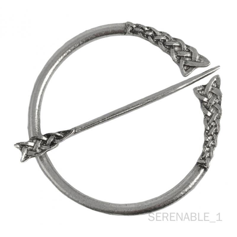 Broche Penannulaire Rétro Boucle De Vêtements Attaches Cloak Pin Broche Viking Argent Antique 2