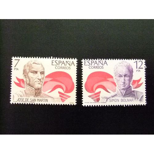 Ar Espagne 1978 / Jose De San Martin Et Simon Bolibar / Edifil 2489 / 2490 Mnh Yvert 2135 / 2136 Mnh