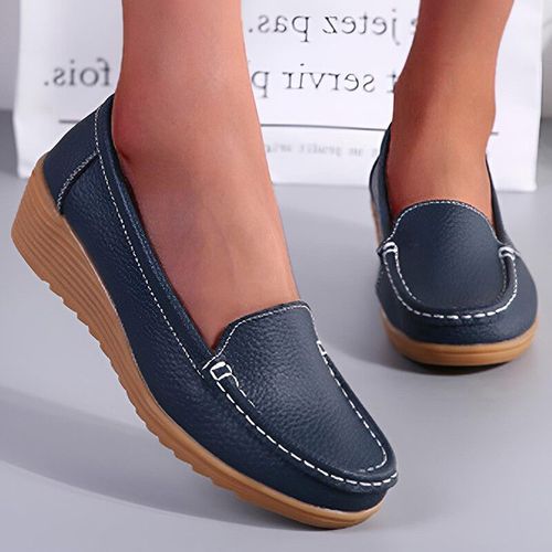 Chaussures Mocassins En Cuir Talons Plats Et Décontractés Pour Femmechaussures D'été Blanches Et Noires