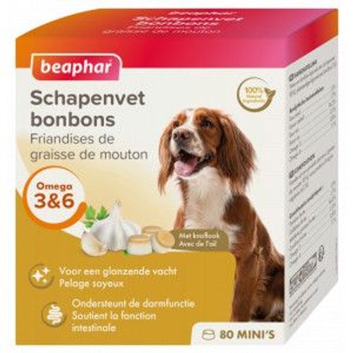 Beaphar Mini-Friandises À La Graisse De Mouton Et À Lapos, Ail Pour Chien Par 2 Paquets