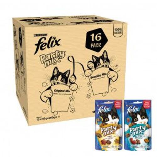 Felix Party Mix Original  Seaside Friandises Pour Chat 60g 16 X 60 Gr